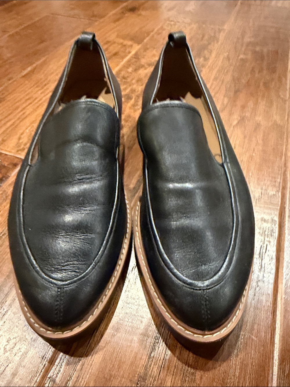 Susina Black Leather Slip-On Loafers 8M